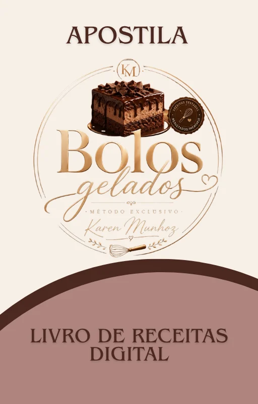 Capa da apostila digital Bolos Gelados, com as 10 receitas